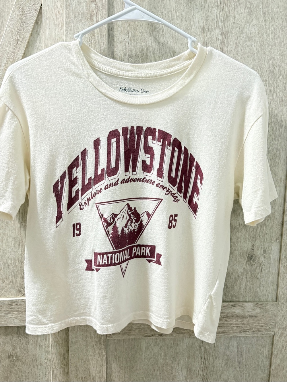 Rebellious One Yellowstone National Park Cropped Graphic Tee 1985 | Small